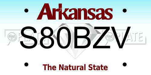 S80BZV Arkansas License Plate