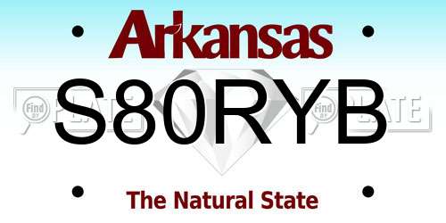 S80RYB Arkansas License Plate