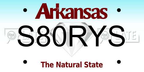 S80RYS Arkansas License Plate