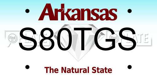 S80TGS Arkansas License Plate