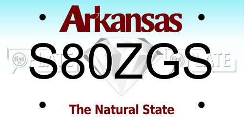 S80ZGS Arkansas License Plate