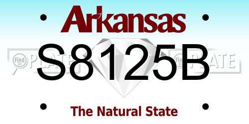 S8125B Arkansas License Plate