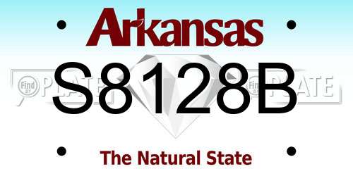 S8128B Arkansas License Plate