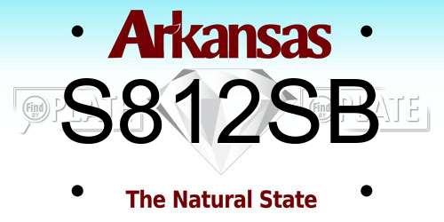 S812SB Arkansas License Plate