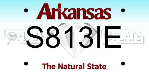 S813IE Arkansas License Plate