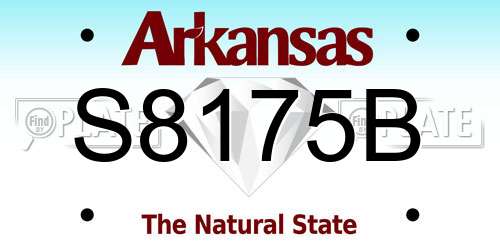 S8175B Arkansas License Plate