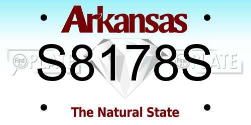 S8178S Arkansas License Plate
