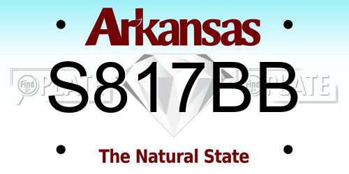 S817BB Arkansas License Plate
