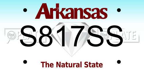 S817SS Arkansas License Plate