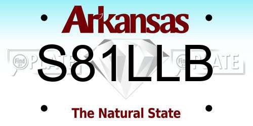 S81LLB Arkansas License Plate