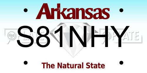 S81NHY Arkansas License Plate