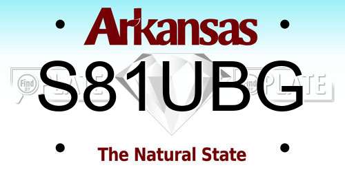 S81UBG Arkansas License Plate