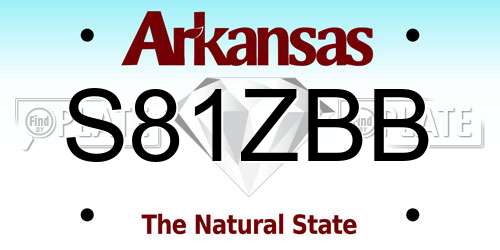 S81ZBB Arkansas License Plate