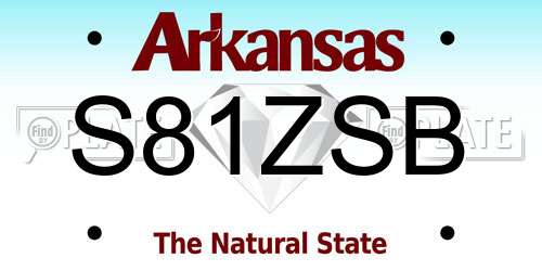 S81ZSB Arkansas License Plate