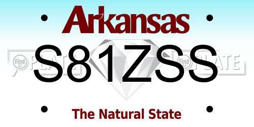S81ZSS Arkansas License Plate