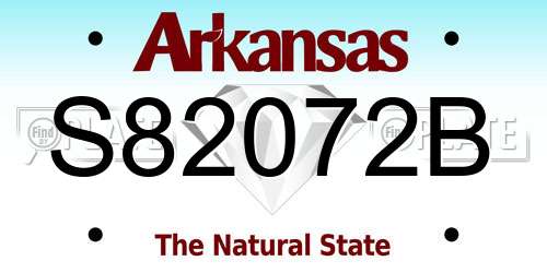 S82072B Arkansas License Plate