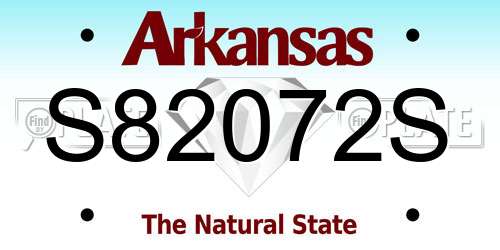 S82072S Arkansas License Plate
