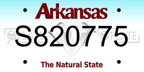 S820775 Arkansas License Plate