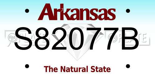 S82077B Arkansas License Plate