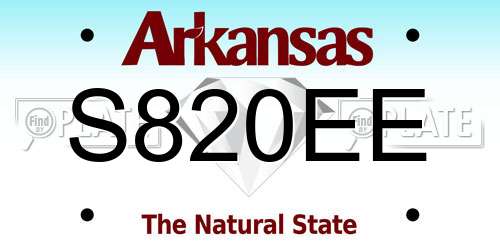 S820EE Arkansas License Plate