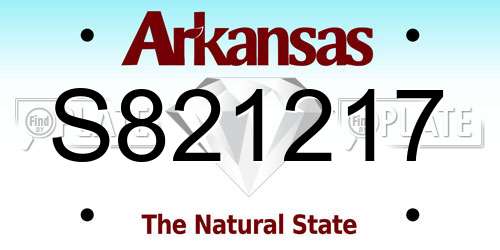 S821217 Arkansas License Plate