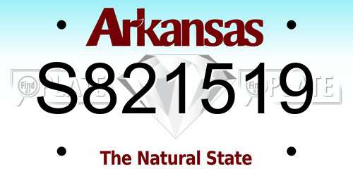 S821519 Arkansas License Plate