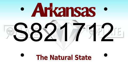 S821712 Arkansas License Plate