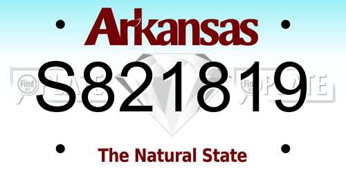 S821819 Arkansas License Plate