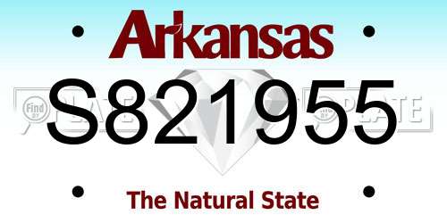 S821955 Arkansas License Plate