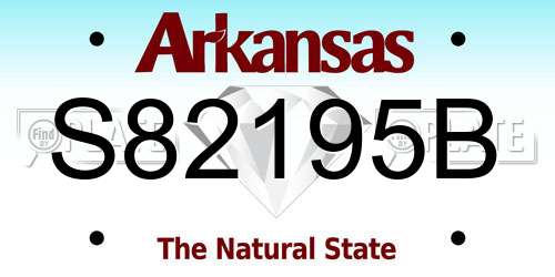 S82195B Arkansas License Plate