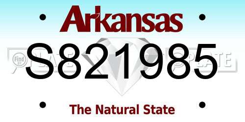 S821985 Arkansas License Plate