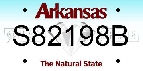 S82198B Arkansas License Plate