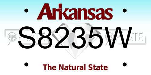 S8235W Arkansas License Plate