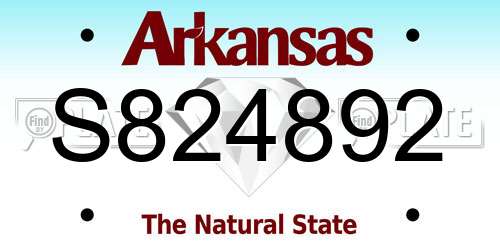 S824892 Arkansas License Plate