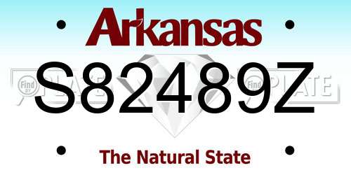 S82489Z Arkansas License Plate