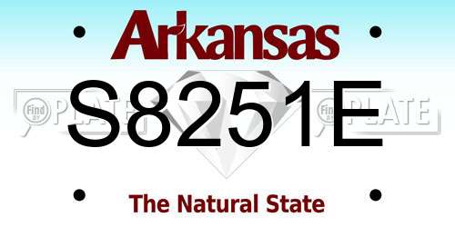 S8251E Arkansas License Plate