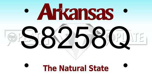 S8258Q Arkansas License Plate