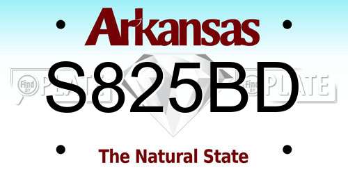 S825BD Arkansas License Plate