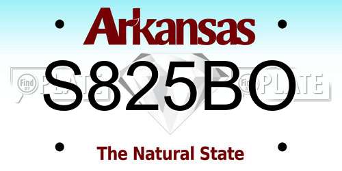 S825BO Arkansas License Plate