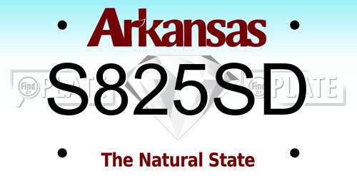 S825SD Arkansas License Plate
