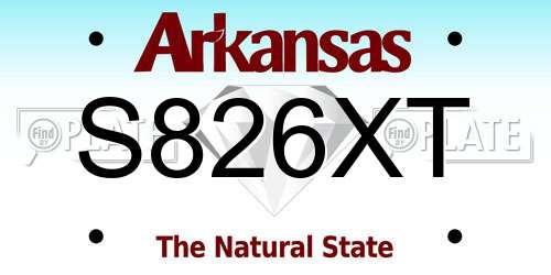 S826XT Arkansas License Plate