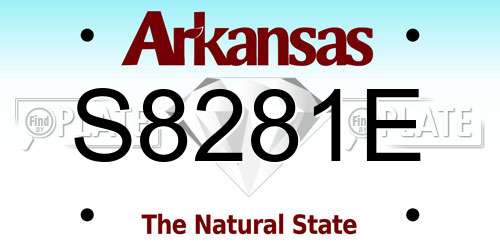 S8281E Arkansas License Plate