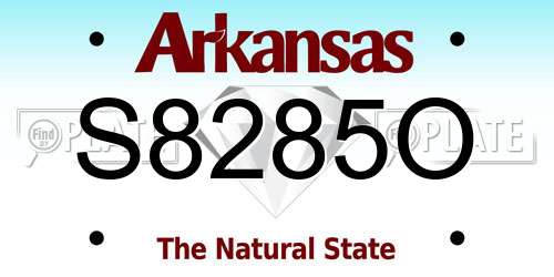 S8285O Arkansas License Plate