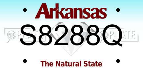 S8288Q Arkansas License Plate