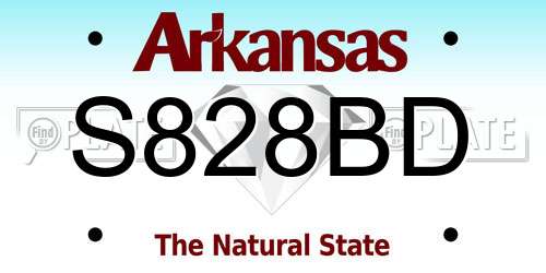 S828BD Arkansas License Plate