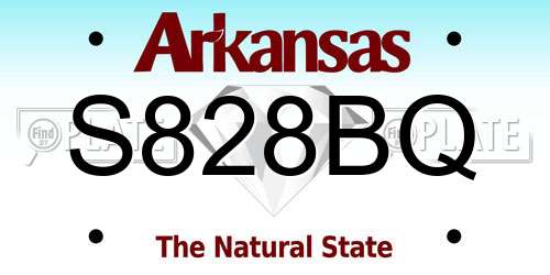 S828BQ Arkansas License Plate
