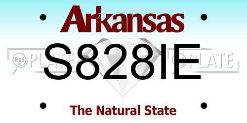 S828IE Arkansas License Plate