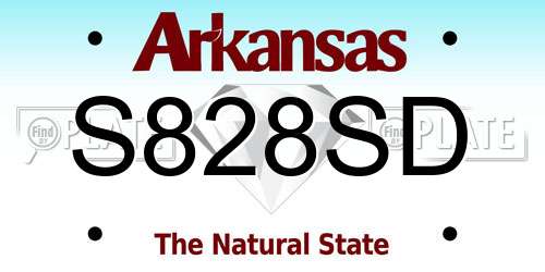 S828SD Arkansas License Plate
