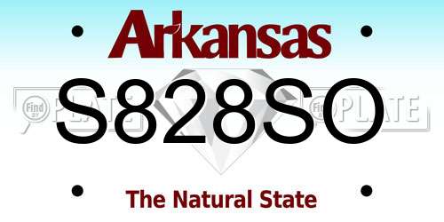 S828SO Arkansas License Plate