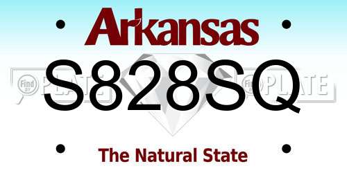 S828SQ Arkansas License Plate